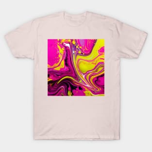 Lime Green and Pink Flow Art T-Shirt